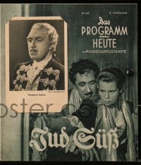 9m662 JUD SUSS Das programm von heute German program 1940 Nazi anti-Jewish remake, w/Ross card, rare!