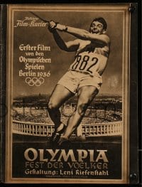 9m702 OLYMPIAD German program 1938 Leni Riefenstahl's 1936 Berlin Olympics documentary!