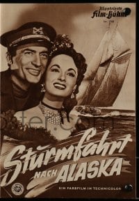 9m803 WORLD IN HIS ARMS German program 1952 Gregory Peck, Ann Blyth, Rex Beach, different images!