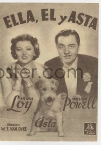 9m076 AFTER THE THIN MAN 4pg Spanish herald 1940 William Powell, Myrna Loy & Asta the dog too!
