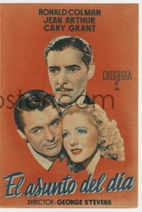 9m449 TALK OF THE TOWN 4pg Spanish herald 1943 headshots of Cary Grant, Jean Arthur & Ronald Colman!