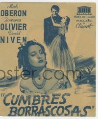 9m525 WUTHERING HEIGHTS 4pg Spanish herald 1944 different images of Laurence Olivier & Merle Oberon!