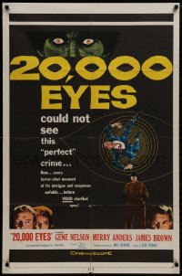 9p041 20,000 EYES 1sh 1961 they could not see the perfect crime, cool art!