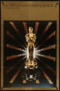 9p030 54TH ANNUAL ACADEMY AWARDS 1sh 1982 ABC, great image of golden Oscar statuette!