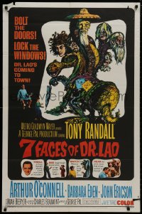 9p048 7 FACES OF DR. LAO 1sh 1964 great art of Tony Randall's personalities by Joseph Smith!