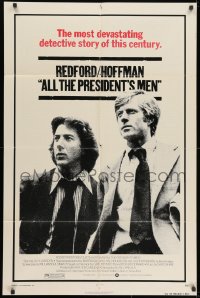 9p063 ALL THE PRESIDENT'S MEN 1sh 1976 Dustin Hoffman & Robert Redford as Woodward & Bernstein!