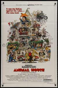 9p073 ANIMAL HOUSE style B 1sh 1978 John Belushi, John Landis classic, art by Rick Meyerowitz!