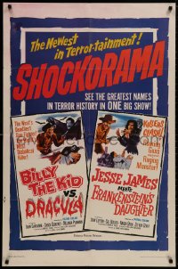 9p110 BILLY THE KID VS. DRACULA/JESSE JAMES MEETS FRANKENSTEIN'S DAUGHTER 1sh 1965 western horror!