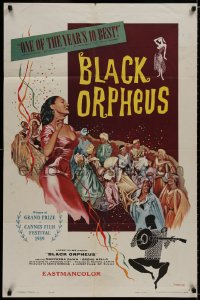 9p113 BLACK ORPHEUS 1sh 1960 Marcel Camus' Orfeu Negro, art of Marpessa Dawn at Carnival!