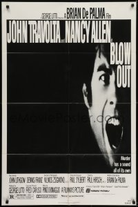 9p116 BLOW OUT 1sh 1981 John Travolta, Brian De Palma, murder has a sound all of its own!