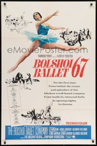 9p120 BOLSHOI BALLET 67 1sh 1966 famous Russian ballet, art of sexy dancing ballerina!