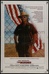 9p122 BORDER 1sh 1982 art of Jack Nicholson as border patrol by M. Skolsky, Harvey Keitel