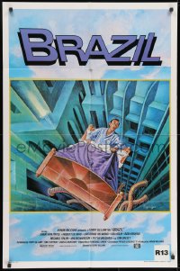 9p126 BRAZIL int'l 1sh 1985 Terry Gilliam, cool totally different sci-fi fantasy art by Lagarrigue!