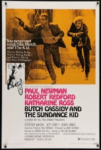 9p138 BUTCH CASSIDY & THE SUNDANCE KID style B 1sh 1969 Paul Newman, Robert Redford, Ross!