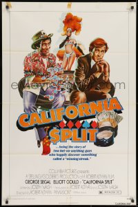 9p141 CALIFORNIA SPLIT style A 1sh 1974 George Segal & Elliott Gould as pro poker players!