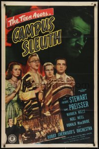 9p144 CAMPUS SLEUTH 1sh 1948 Freddie Stewart, June Preisser, Noel Neill, Teen Agers solve the case!