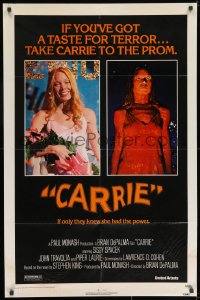 9p151 CARRIE 1sh 1976 Stephen King, Sissy Spacek before and after her bloodbath at the prom!