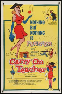 9p153 CARRY ON TEACHER 1sh 1962 Kenneth Connor, Charles Hawtrey, English, sexy comic art!
