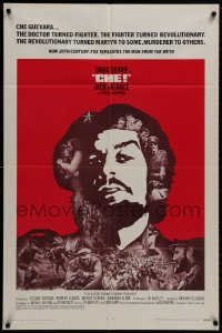 9p160 CHE int'l 1sh 1969 art of Omar Sharif as Guevara, Jack Palance as Fidel Castro!