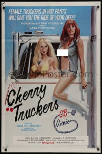 9p162 CHERRY TRUCKERS 1sh 1976 artwork of sexy barely-clothed female truckers by Chet Collom!