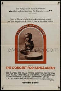 9p174 CONCERT FOR BANGLADESH advance 1sh 1972 rock & roll benefit show, image of starving child!