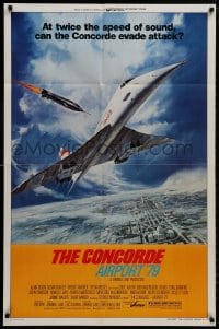 9p175 CONCORDE: AIRPORT '79 style B 1sh 1979 cool art of the fastest airplane attacked by missile!