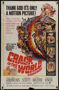 9p182 CRACK IN THE WORLD 1sh 1965 atom bomb explodes, thank God it's only a motion picture!
