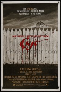9p190 CUJO 1sh 1983 Stephen King, horrifying artwork of bloody fence & house by Robert Tanenbaum!
