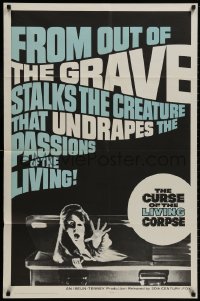 9p191 CURSE OF THE LIVING CORPSE 1sh 1964 from grave the creature that undrapes the living!