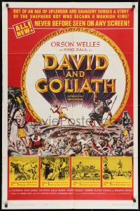 9p197 DAVID & GOLIATH 1sh 1961 Orson Welles as King Saul, the shepherd who became a warrior king!