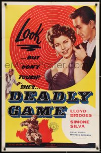 9p206 DEADLY GAME 1sh 1954 Lloyd Bridges, sexy bad girl Simone Silva knows the score!