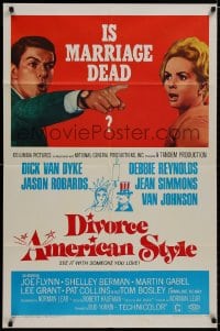 9p221 DIVORCE AMERICAN STYLE 1sh 1967 Dick Van Dyke points at Debbie Reynolds, is marriage dead?