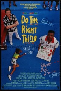 9p222 DO THE RIGHT THING DS 1sh 1989 Spike Lee, Danny Aiello, girl scribbling with sidewalk chalk!