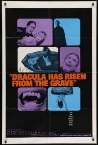 9p235 DRACULA HAS RISEN FROM THE GRAVE int'l 1sh 1969 Hammer, Christopher Lee, great vampire montage!