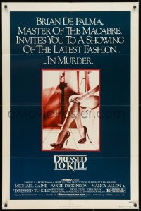 9p237 DRESSED TO KILL 1sh 1980 Brian De Palma shows you the latest fashion of murder, sexy legs!