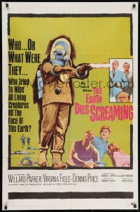 9p242 EARTH DIES SCREAMING 1sh 1964 Terence Fisher sci-fi, wacky monster, who or what were they?