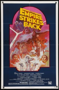 9p251 EMPIRE STRIKES BACK NSS style 1sh R1982 George Lucas sci-fi classic, cool artwork by Tom Jung!