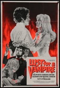 9p013 LUST FOR A VAMPIRE English 1sh R1970s sexy devils in female bodies with the kiss of death!