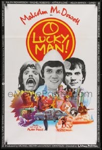9p014 O LUCKY MAN English 1sh 1973 3 images of Malcolm McDowell, directed by Lindsay Anderson!