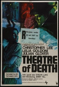 9p022 THEATRE OF DEATH English 1sh 1967 Christopher Lee will disgust and repel the weak, Blood Fiend!