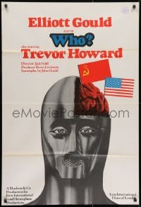 9p026 WHO English 1sh 1973 Elliott Gould, Trevor Howard, cool different artwork!