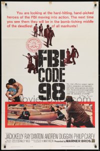 9p269 FBI CODE 98 1sh 1964 Jack Kelly, Ray Danton, Andrew Duggan, g-men with guns!