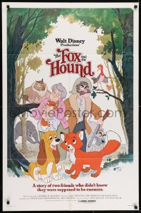 9p295 FOX & THE HOUND 1sh 1981 two friends who didn't know they were supposed to be enemies!