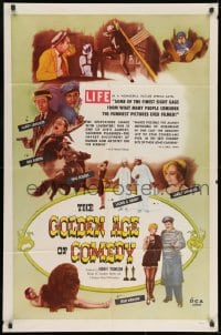 9p330 GOLDEN AGE OF COMEDY 1sh 1958 Laurel & Hardy, Jean Harlow, winner of 2 Academy Awards!