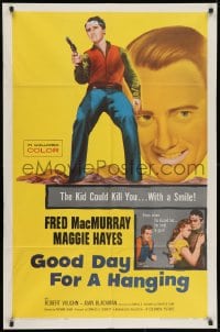 9p337 GOOD DAY FOR A HANGING 1sh 1959 Fred MacMurray, Robert Vaughn, kill you with a smile!