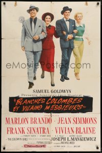 9p356 GUYS & DOLLS 1sh 1955 Marlon Brando, Jean Simmons, Frank Sinatra & Blaine arm-in-arm!