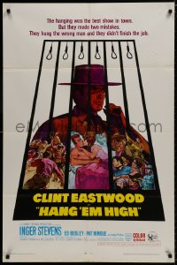 9p358 HANG 'EM HIGH 1sh 1968 Eastwood, they hung the wrong man & didn't finish the job!