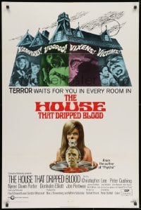 9p395 HOUSE THAT DRIPPED BLOOD 1sh 1971 Christopher Lee, Vampires! Voodoo! Vixens!