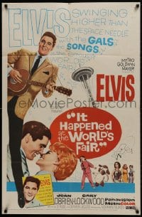 9p428 IT HAPPENED AT THE WORLD'S FAIR 1sh 1963 Elvis Presley swings higher than the Space Needle!