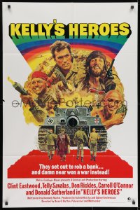 9p458 KELLY'S HEROES 1sh R1972 Clint Eastwood, Telly Savalas, Don Rickles, Donald Sutherland!